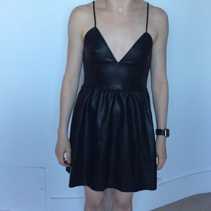 Zara Knit Wear Collection Faux Leather LBD